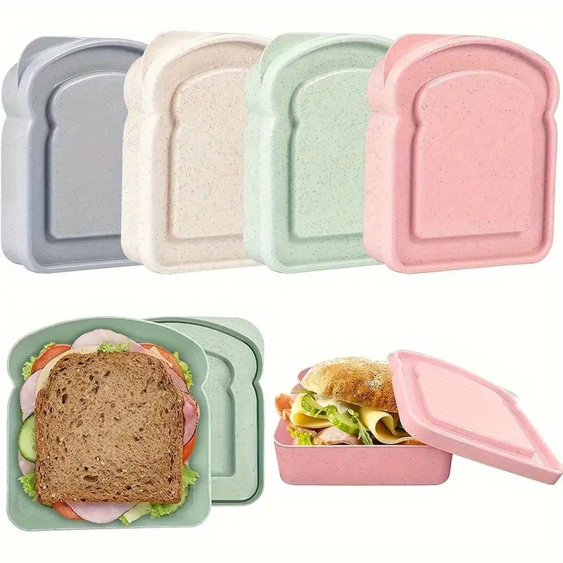 Food Storage Plastic Containers With Lids - 1pc Bento Boxes, Sandwich Containers, For