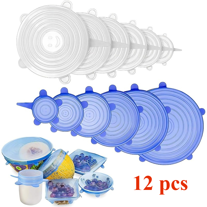 Silicone Stretch Lid - 12 Pack Silicone Stretch Lids -