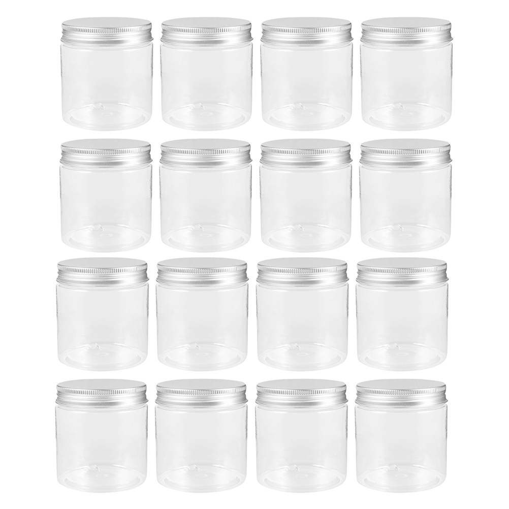 Food Storage Plastic Containers With Lids - 20Pcs Transparent Pet Jars with Sealing