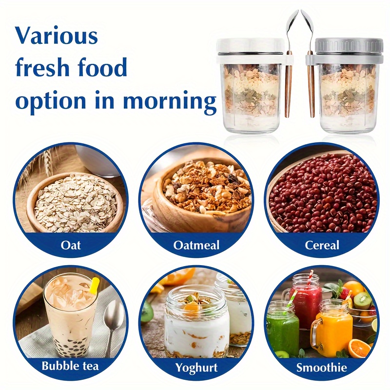 1pc/2pcs Glass Oatmeal Cup, Ov - đánh giá và giá Food Storage Glass