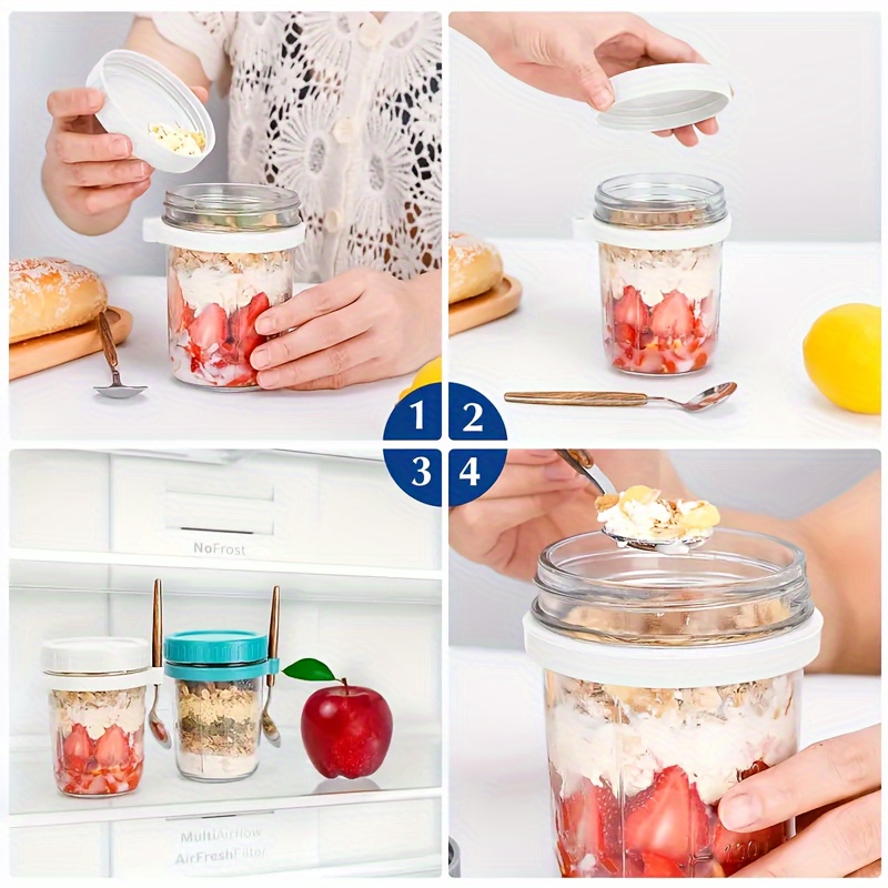 1pc/2pcs Glass Oatmeal Cup, Ov - đánh giá và giá Food Storage Glass
