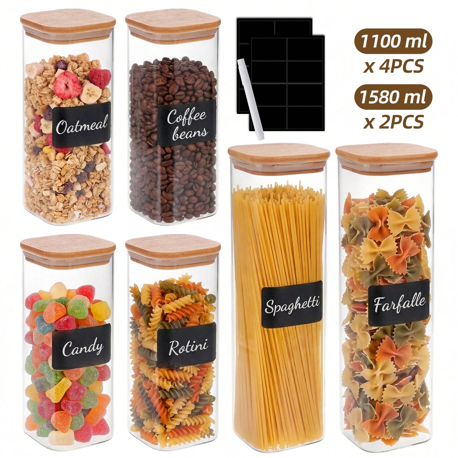 6/12pcs Glass Food Storage Con - đánh giá và giá Food Storage Glass