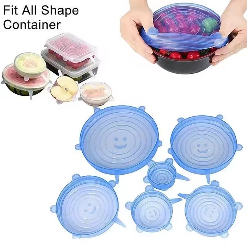 6pcs Reusable Silicone Fresh-K - đánh giá và giá Silicone Stretch Lid