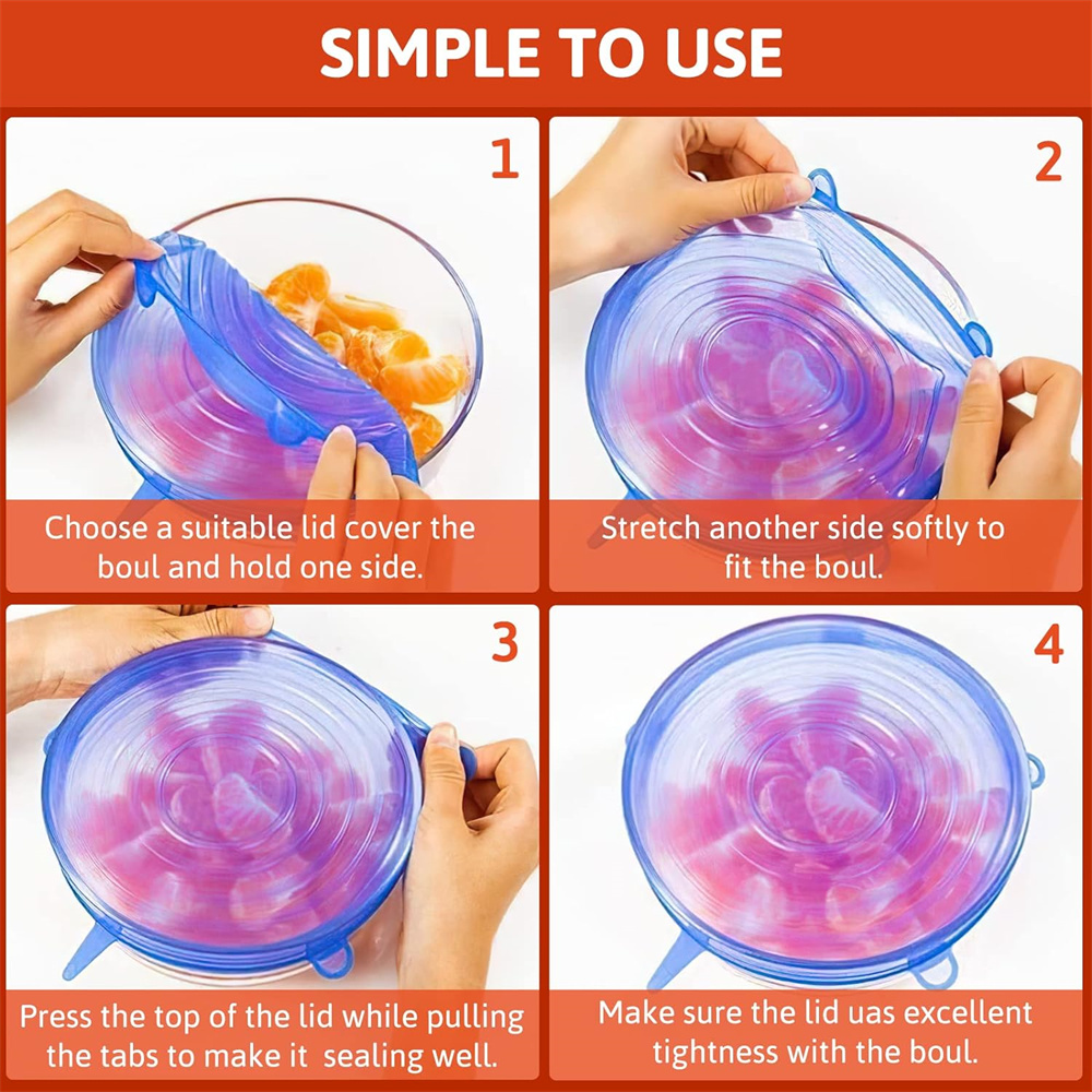 6Pcs Food Grade Silicone Prese - đánh giá và giá Silicone Stretch Lid