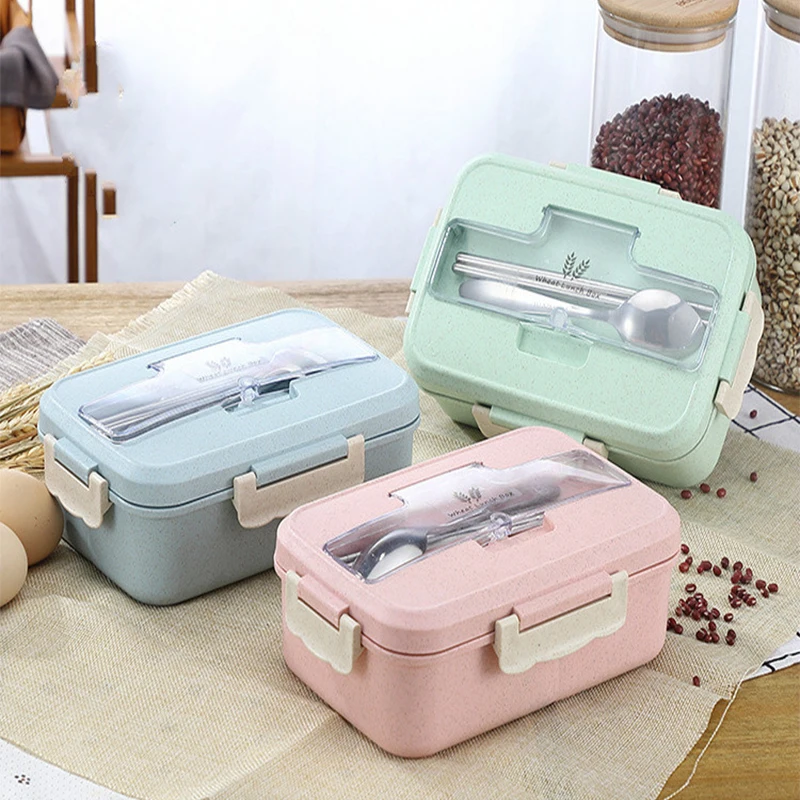 Microwave Lunch Box Wheat Stra - đánh giá và giá Food Storage Jars Plastic