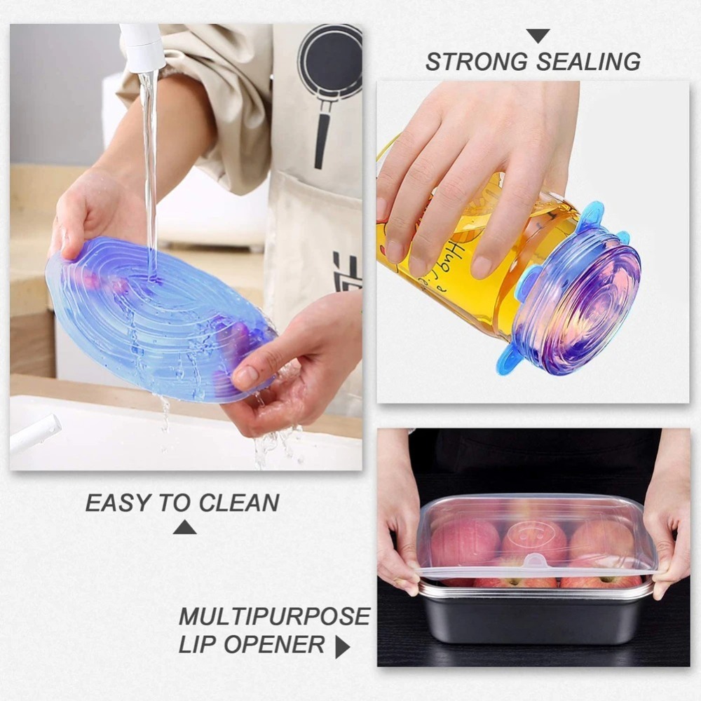 6PCS Useful Reusable Fresh-kee - đánh giá và giá Silicone Stretch Lid