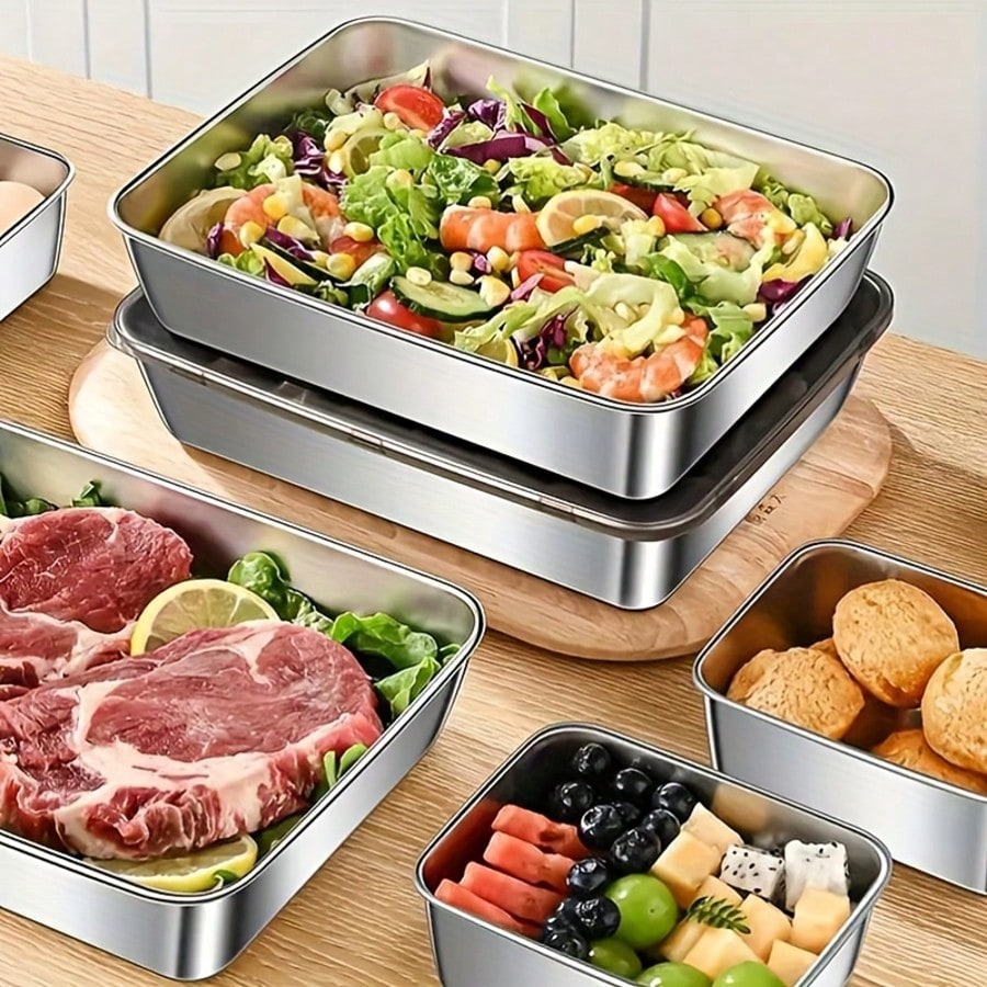 5-Piece Stainless Steel Food S - đánh giá và giá Food Storage Containers Xl