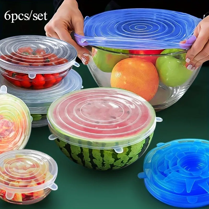 6-Piece Set of Versatile Silic - đánh giá và giá Silicone Stretch Lid