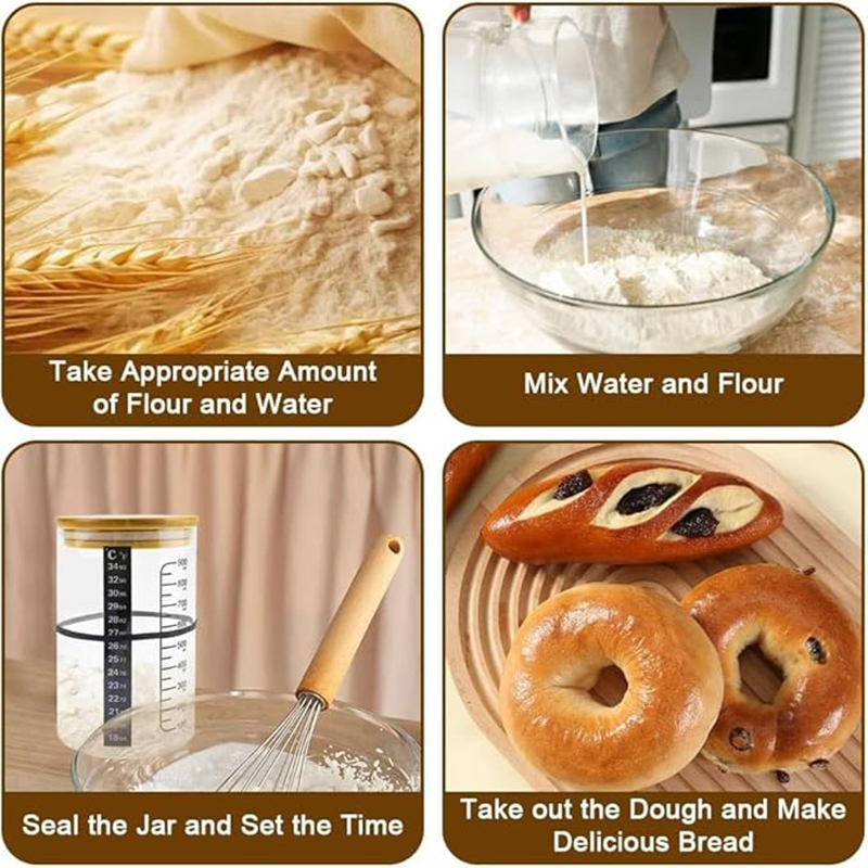 Sourdough Starter Jar Kit Sour - đánh giá và giá Food Storage Containers Glass