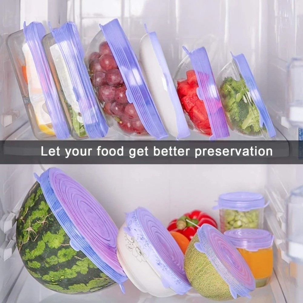 6PCS Useful Reusable Fresh-kee - đánh giá và giá Silicone Stretch Lid