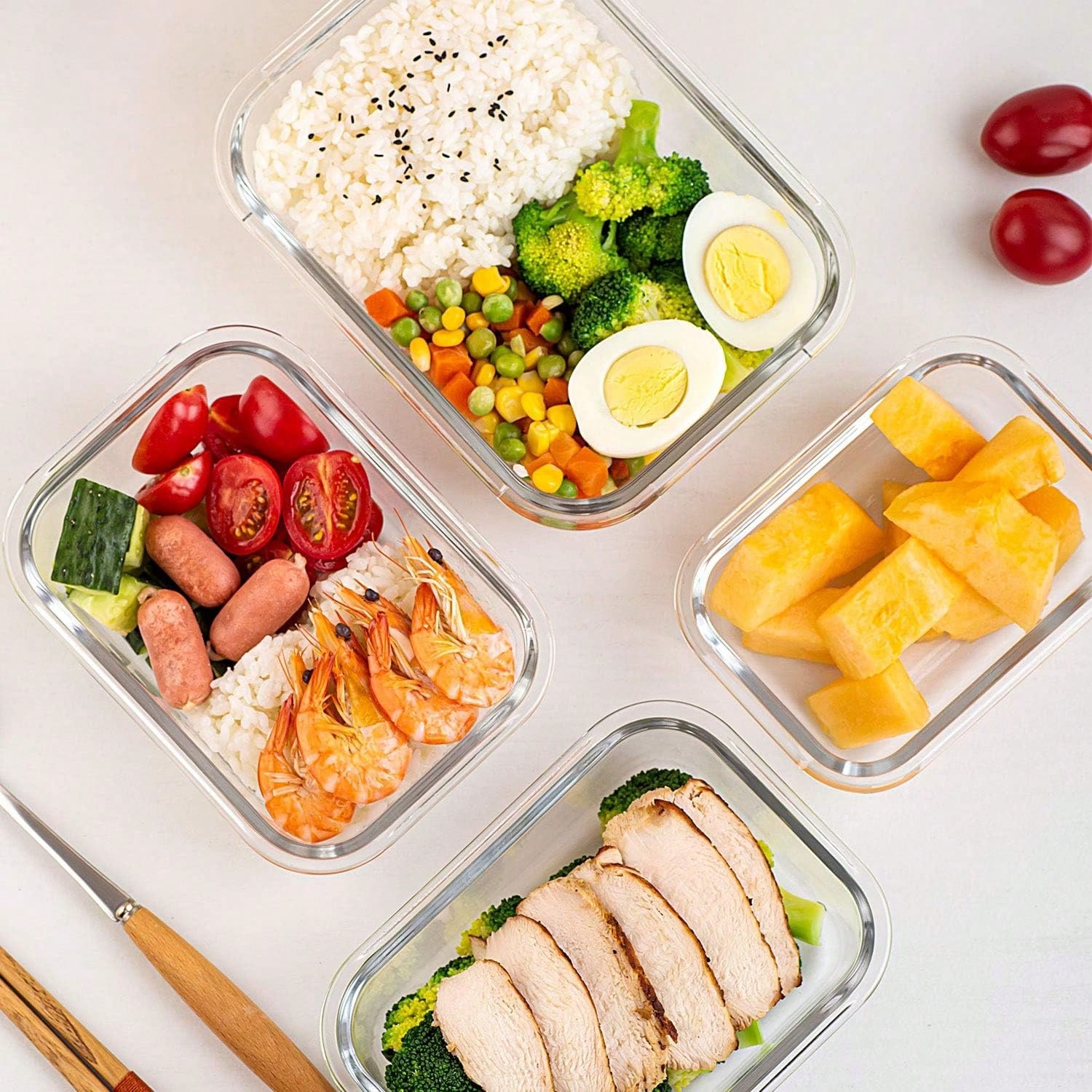 10 Pack Glass Meal Prep Contai - đánh giá và giá Food Storage Cabinet