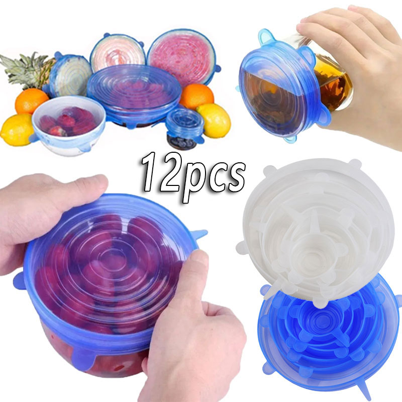 6/12pcs Food Grade Silicone Pr - đánh giá và giá Silicone Stretch Lid