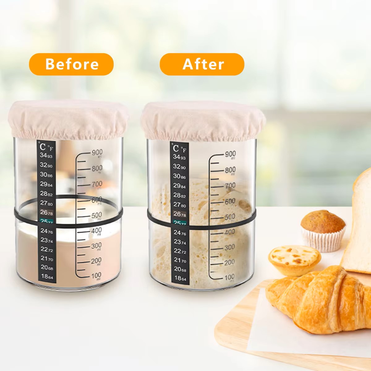 1500/900ml Sourdough Starter J - đánh giá và giá Food Storage Glass