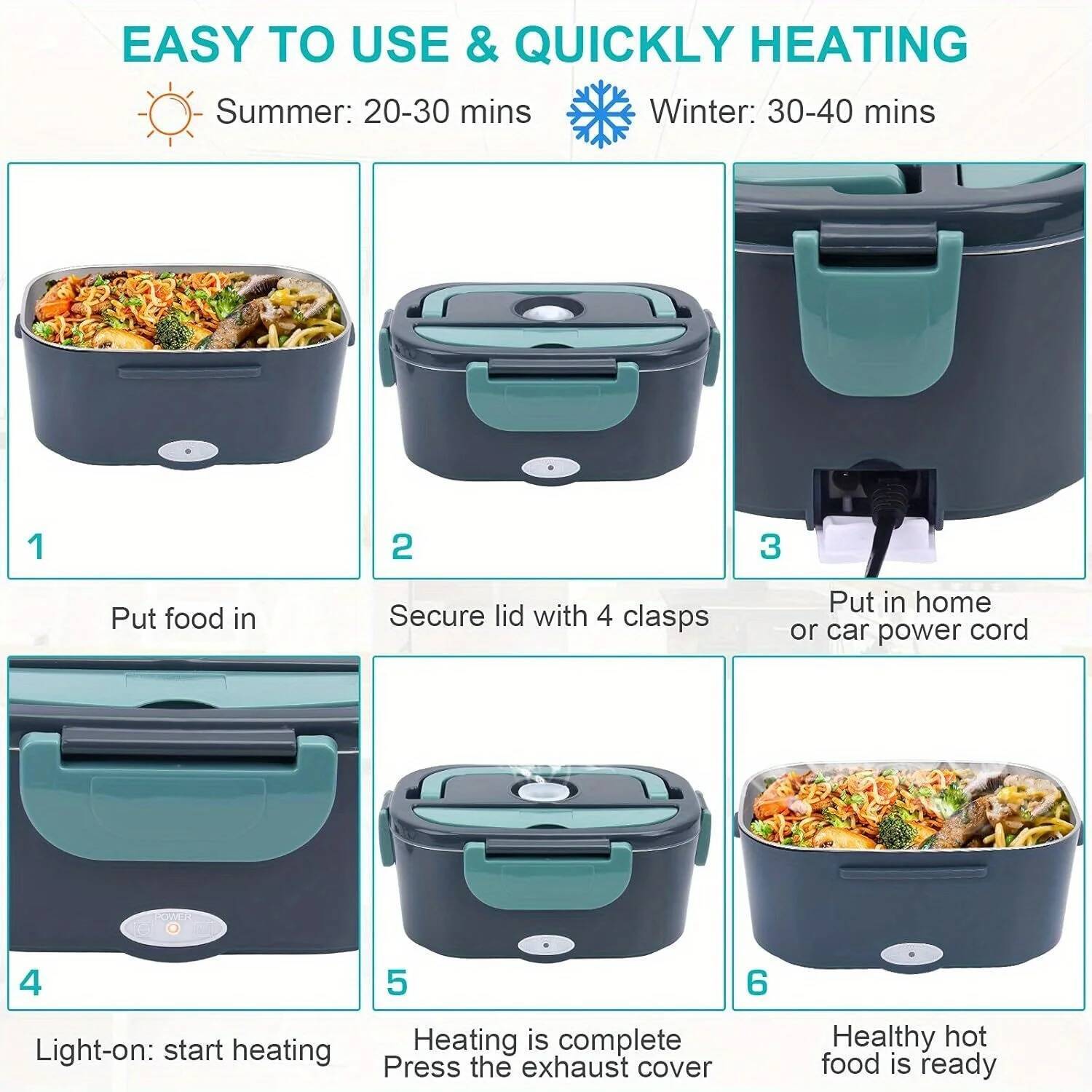 1.5 L 60W Electric Box Warmer  - đánh giá và giá Portable Food Warmer