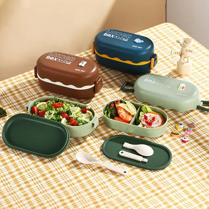 850ML Lunch Box Double-layer P - đánh giá và giá Food Storage Jars Plastic