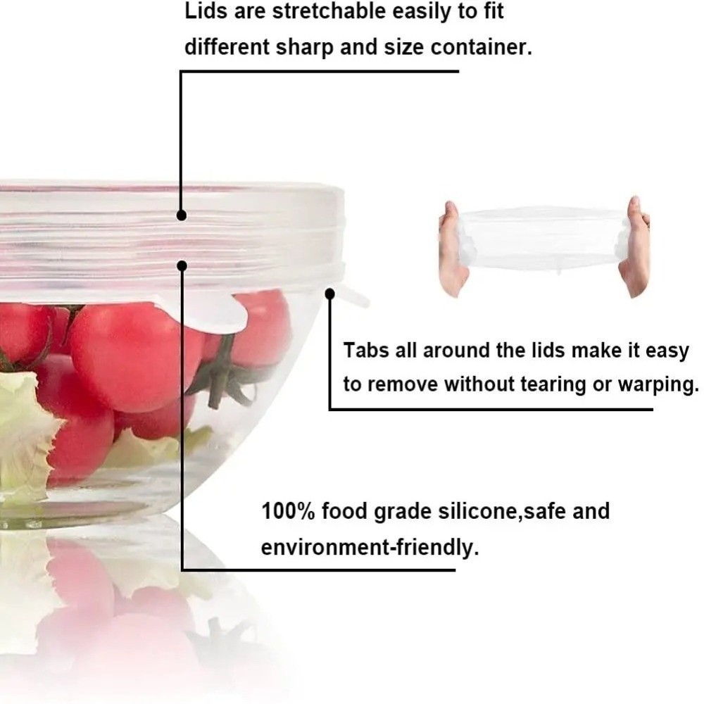 6PCS New Reusable Fresh-keepin - đánh giá và giá Silicone Stretch Lid