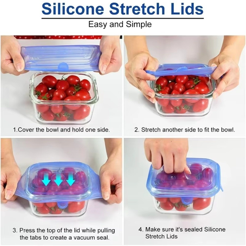 6PCS New Reusable Fresh-keepin - đánh giá và giá Silicone Stretch Lid