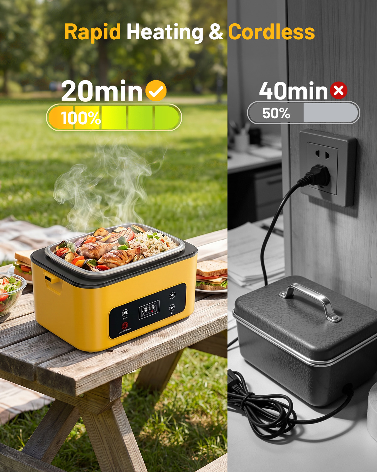TaskStar Portable Heated Lunch - đánh giá và giá Portable Food Warmer