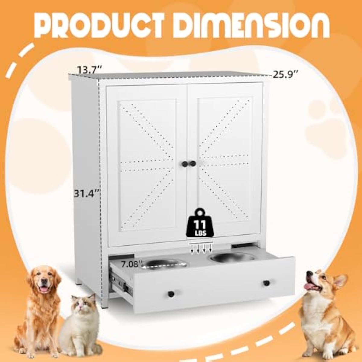 Metal Pet Feeding Station with - đánh giá và giá Food Storage Cabinet