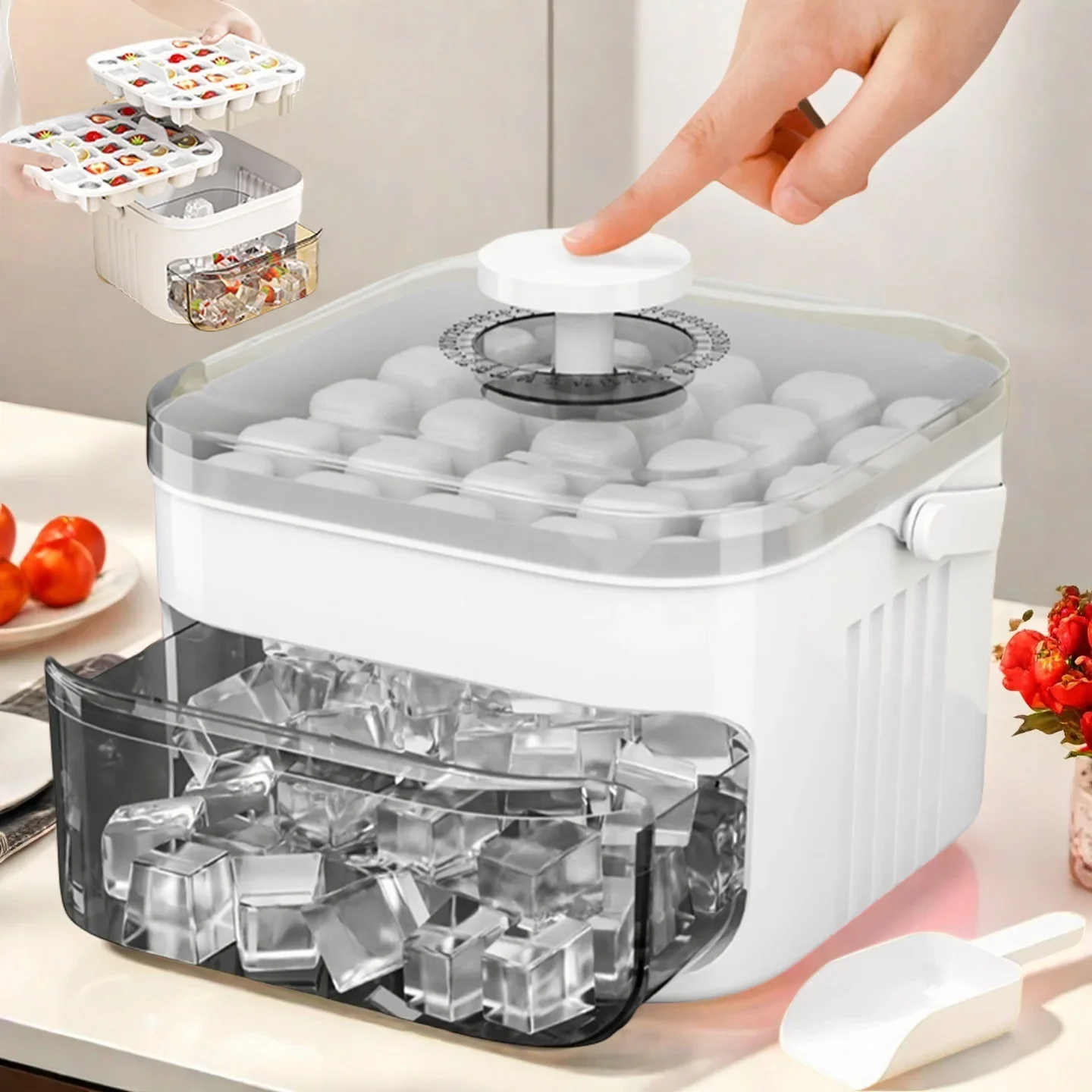 Cube Ice Maker with Easy Press - đánh giá và giá Food Storage Cabinet