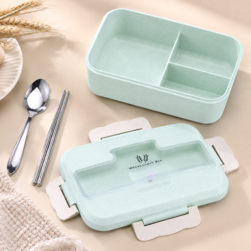 Wheat Straw Lunch Box Microwav - đánh giá và giá Food Storage Jars Plastic